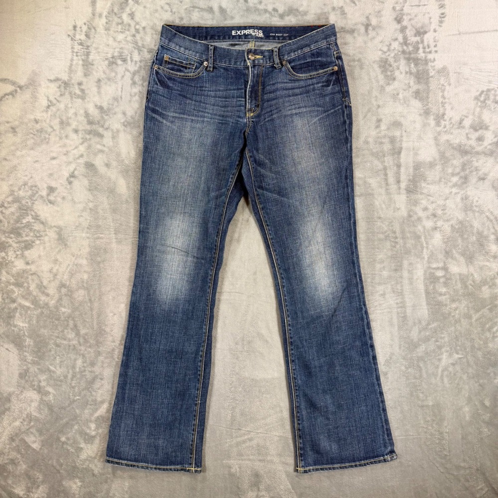 Express‎ Eva Boot Cut Jeans Women's Size 10R Dark Blue Flare Denim Pants